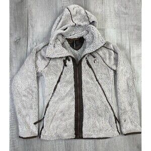 Kuhl Womens Flight High Pile Sherpa Fleece Jacket Size S Stone Hooded Outdoors R